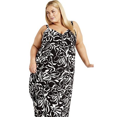 knee length dresses for ladies Avenue Plus Size Getaway Beaded Maxi Dress  USAFashion