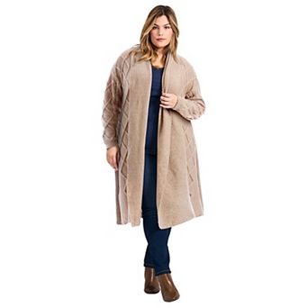 Avenue Women's Plus Size Paris Longline Cable Cardi