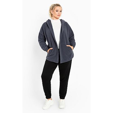 Avenue Women's Plus Size Weekender Hooded Fleece Jacket