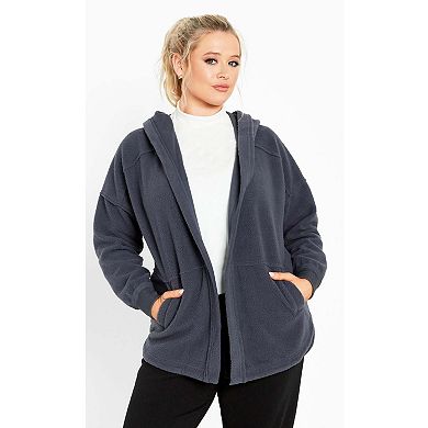 Avenue Women's Plus Size Weekender Hooded Fleece Jacket