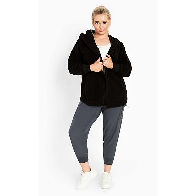 Avenue Women's Plus Size Weekender Hooded Fleece Jacket
