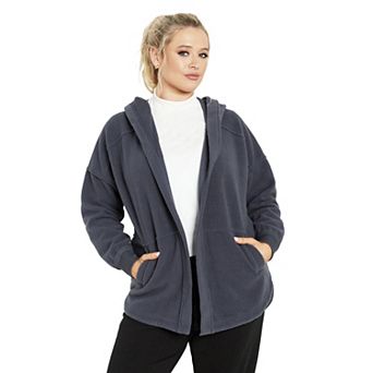 Avenue Women's Plus Size Weekender Hooded Fleece Jacket