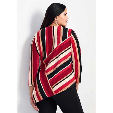 Avenue Women's Plus Size Kaya Asymmetrical Hacci Top