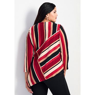 Avenue Women's Plus Size Kaya Asymmetrical Hacci Top