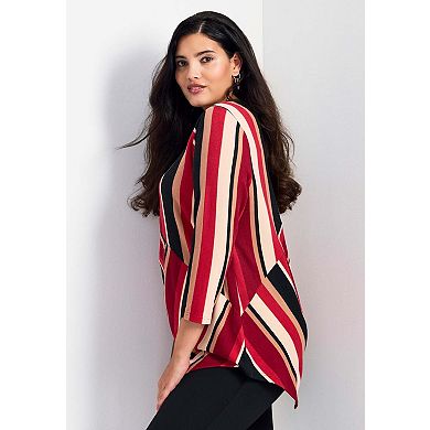 Avenue Women's Plus Size Kaya Asymmetrical Hacci Top