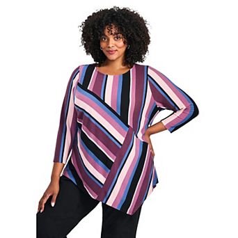 Avenue Women's Plus Size Kaya Asymmetrical Hacci Top
