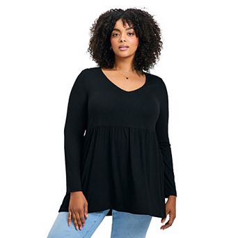 Avenue Women's Plus Size Nylah Long Sleeve Tunic