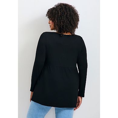Avenue Women's Plus Size Nylah Long Sleeve Tunic