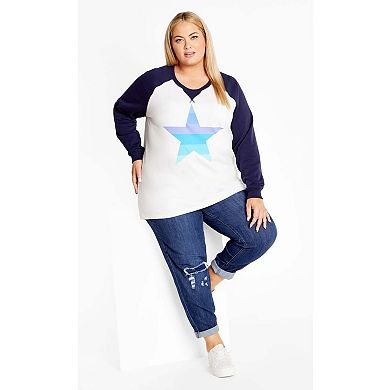 Avenue Women's Plus Size Starlight Sweat Top