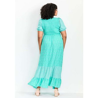Avenue Women's Plus Size Petite Eve Border Dress