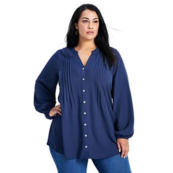 Avenue Women's Plus Size Celia Pintuck Blouse