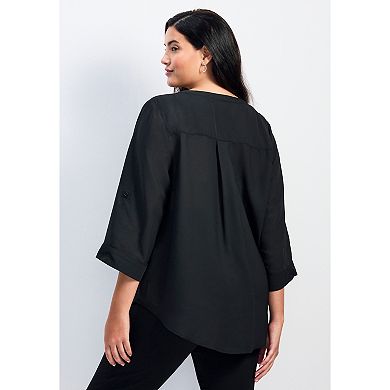 Avenue Women's Plus Size Jay Pleat Blouse