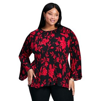 Avenue Women's Plus Size Jay Pleat Blouse
