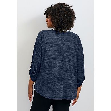 Avenue Women's Plus Size Tara Twofer Hacci Top