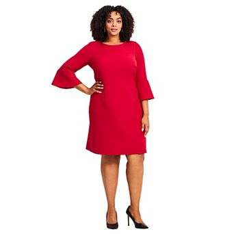 Avenue Women's Plus Size Cool Hand Bell Sleeve Dress