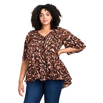 Avenue Women's Plus Size Aly Tiered Top