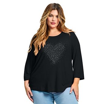 Avenue Women's Plus Size Love Heart Top
