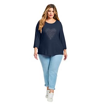 Avenue Women's Plus Size Love Heart Top