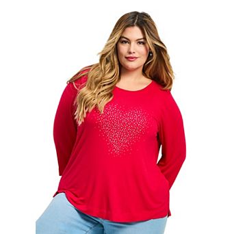 Avenue Women's Plus Size Love Heart Top
