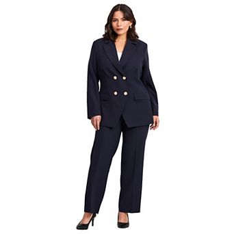 Avenue Women's Plus Size Cool Hand Double Breasted Blazer