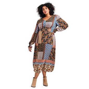 Avenue Women's Plus Size Allure V-Neckline Dress