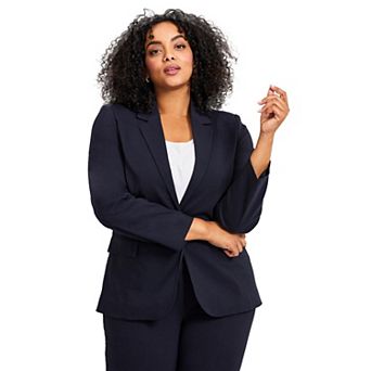 Avenue Women's Plus Size Super Stretch One Button Blazer