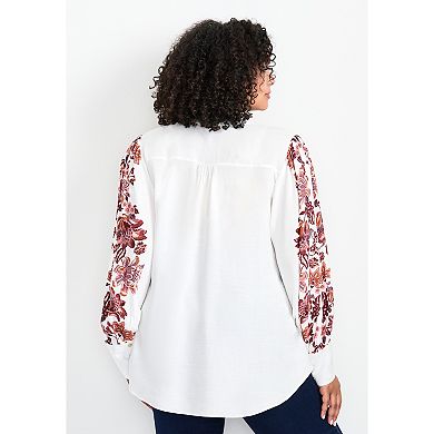 Avenue Women's Plus Size Sofia Long Sleeve Blouse