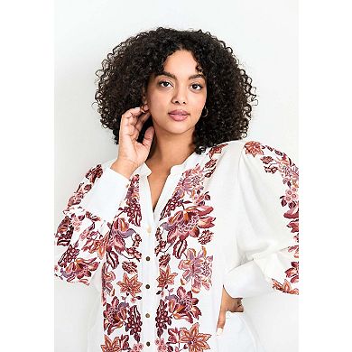 Avenue Women's Plus Size Sofia Long Sleeve Blouse