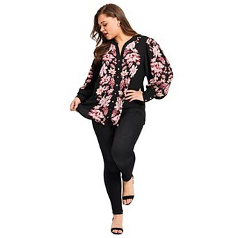 Avenue Women's Plus Size Sofia Long Sleeve Blouse
