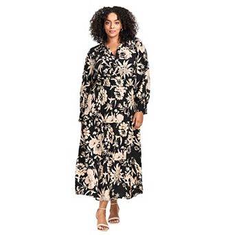 Avenue Women's Plus Size Shiloh Tiered Maxi Dress