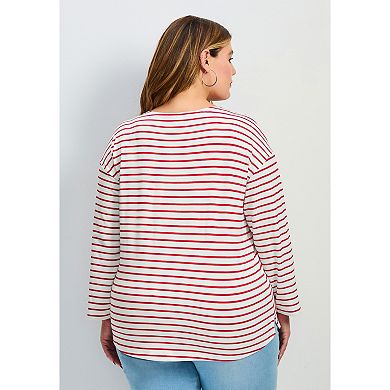 Avenue Women's Plus Size Aimee Stripe Top