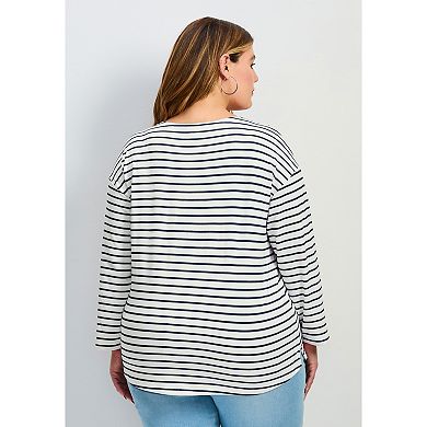 Avenue Women's Plus Size Aimee Stripe Top