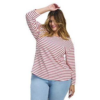 Avenue Women's Plus Size Aimee Stripe Top