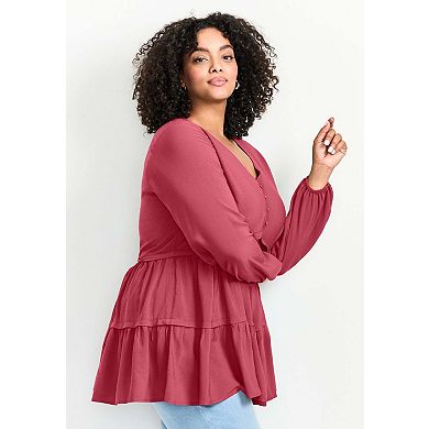 Avenue Women's Plus Size Tilly Long Sleeve Tunic