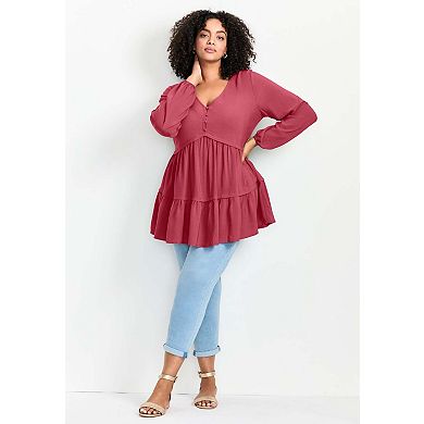 Avenue Women's Plus Size Tilly Long Sleeve Tunic