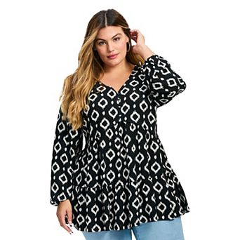 Avenue Women's Plus Size Tilly Long Sleeve Tunic