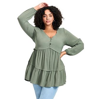 Avenue Women's Plus Size Tilly Long Sleeve Tunic