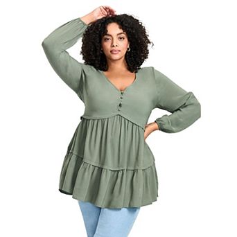 Avenue Women's Plus Size Tilly Long Sleeve Tunic