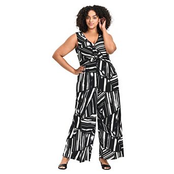 Avenue Women's Plus Size Audrey Twist Front Jumpsuit