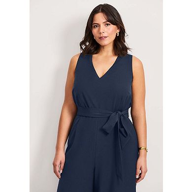 Avenue Women's Plus Size Cool Hand Wide Leg Jumpsuit