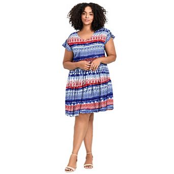 Avenue Women's Plus Size Unwind Tiers Dress