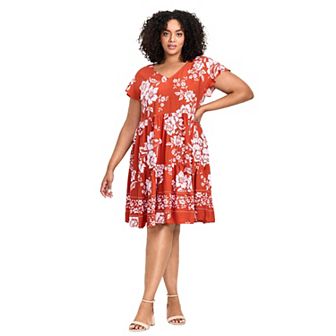 Avenue Women's Plus Size Unwind Tiers Dress