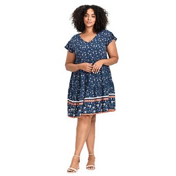Avenue Women's Plus Size Unwind Tiers Dress