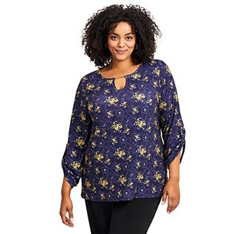 Avenue Women's Plus Size Keyhole Hardware Top