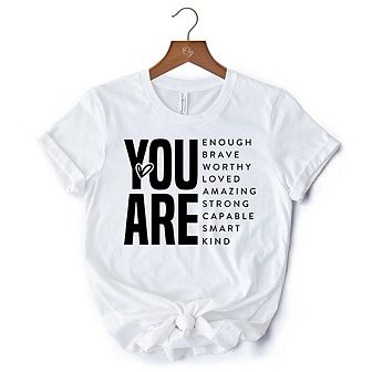 Inspirational Words T-Shirt, Minimalist White Tee for Encouraging and Loving Significant Others