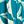 Teal Graphic Floral
