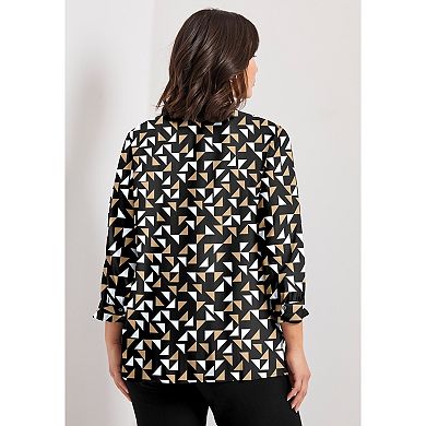 Avenue Women's Plus Size Pintuck Popover Top