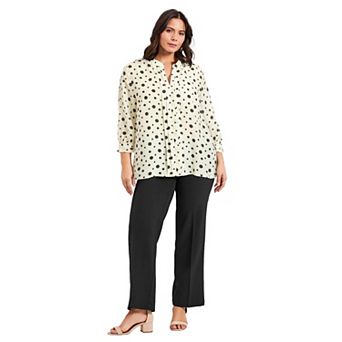 Avenue Women's Plus Size Pintuck Popover Top