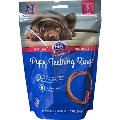 N-bone Puppy Teething Rings Blueberry Flavor- 6 Count