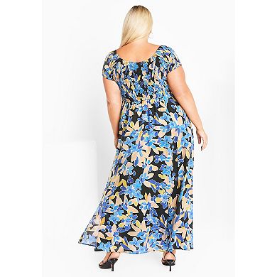 Avenue Women's Plus Size Raelynn Shirred Bodice Dress